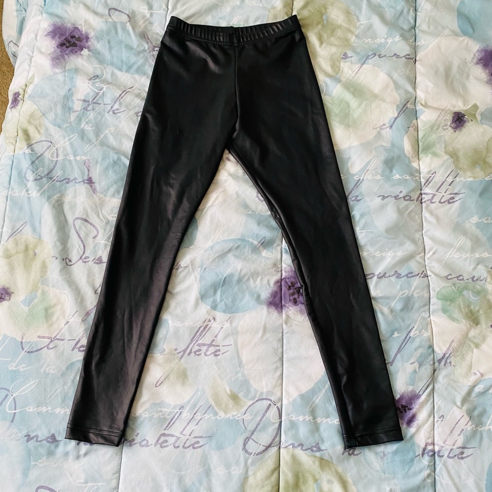 American Apparel black faux leather leggings